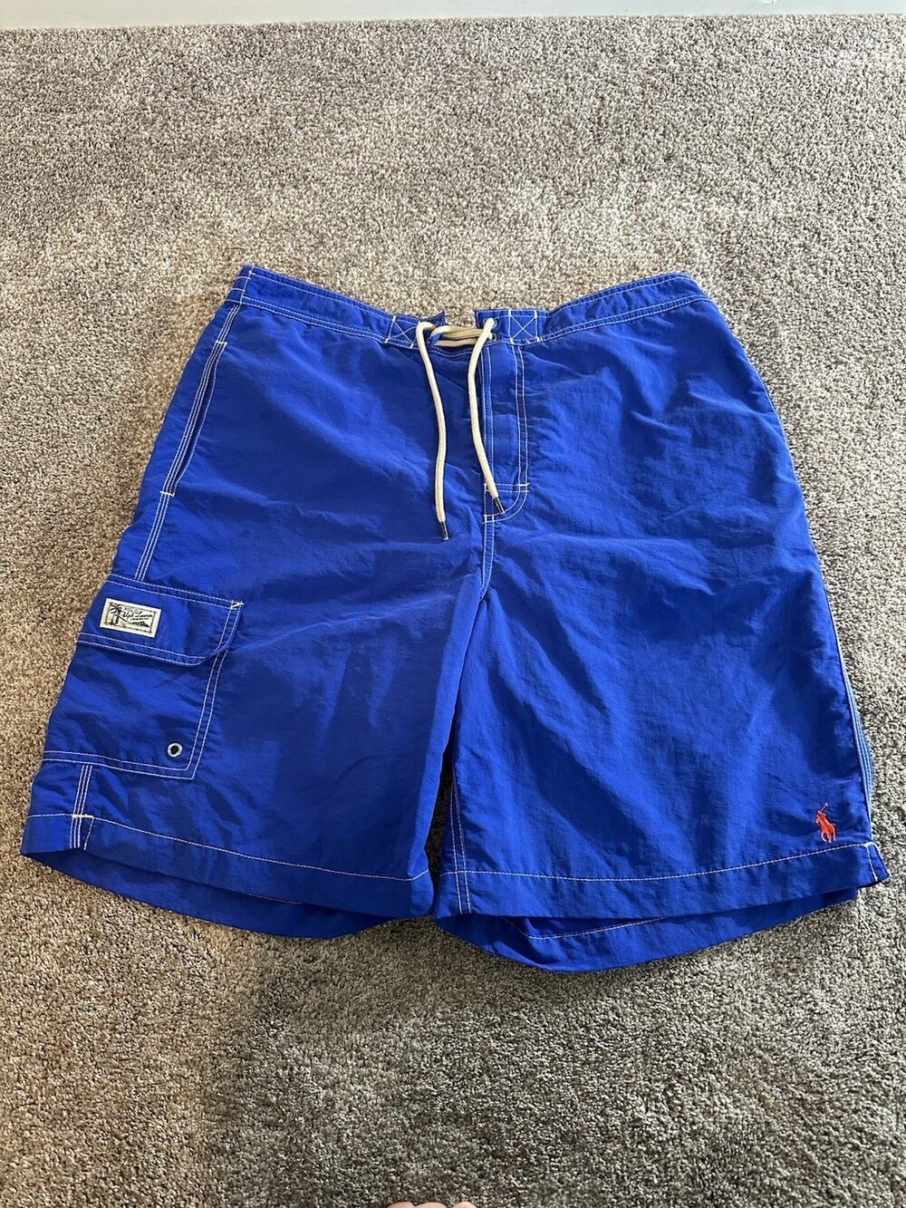 Polo Ralph Lauren Shorts Mens Large Blue Swim Drawstring Mesh Lined Swim Surf